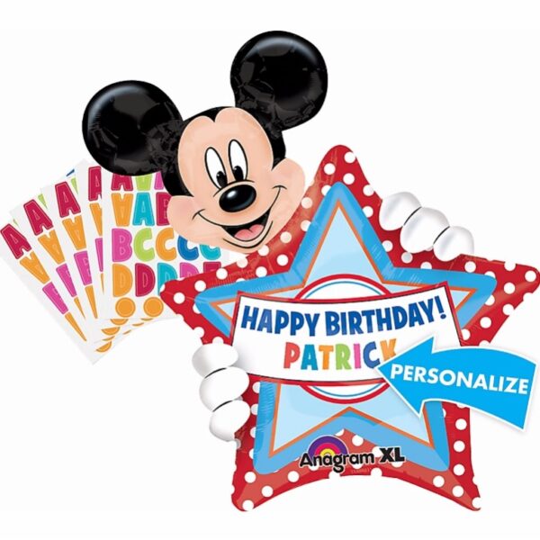 33 334043 mickey mouse personalized happy birthday balloon mickey mouse