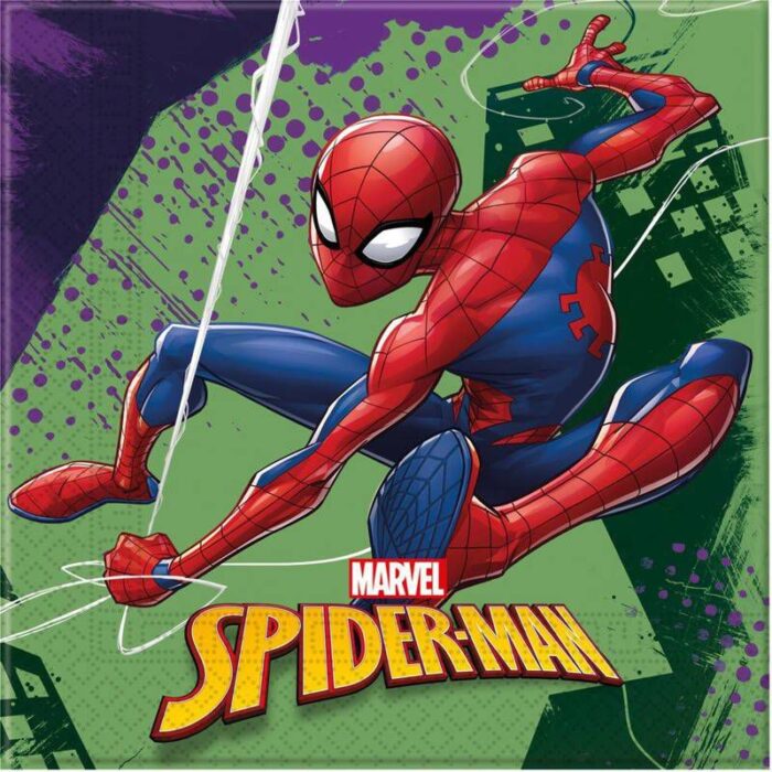 40x marvel spiderman themafeest servetten 33 x 33 cm 17142