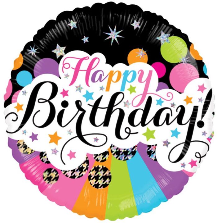 Balão Foil Happy Birthday Disco