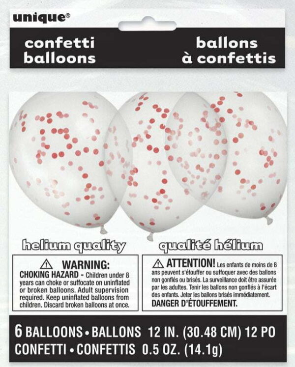 baloes confettis vermelho