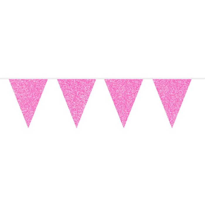 bandeirola glitter rosa