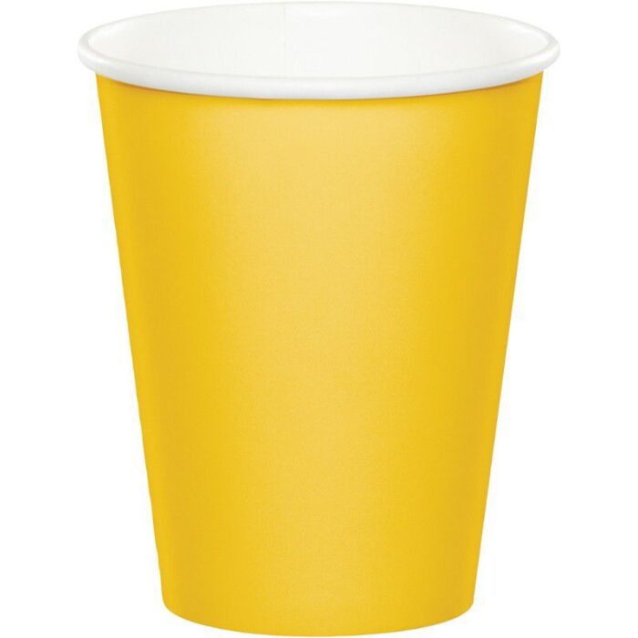 Copos De Cartão Coloridos - Amarelo Torrado