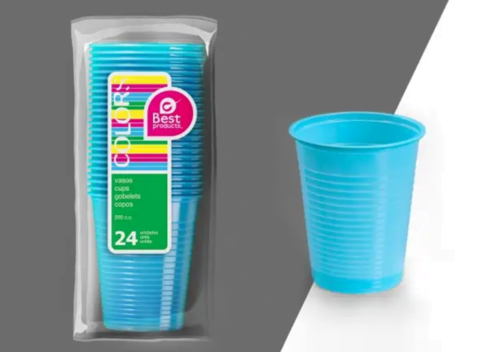 Copos De Plastico Azul