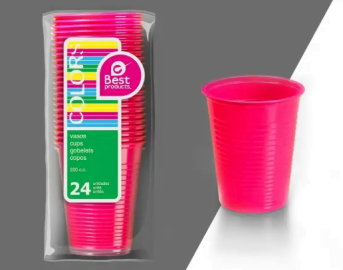 copo plastico rosa