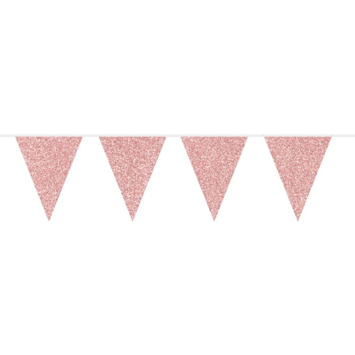 Bandeirola Glitter 6 Metros - Rose Gold