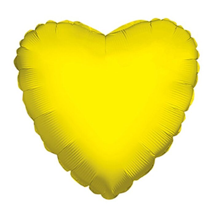 Balão Coração Foil 45 Cm - Amarelo