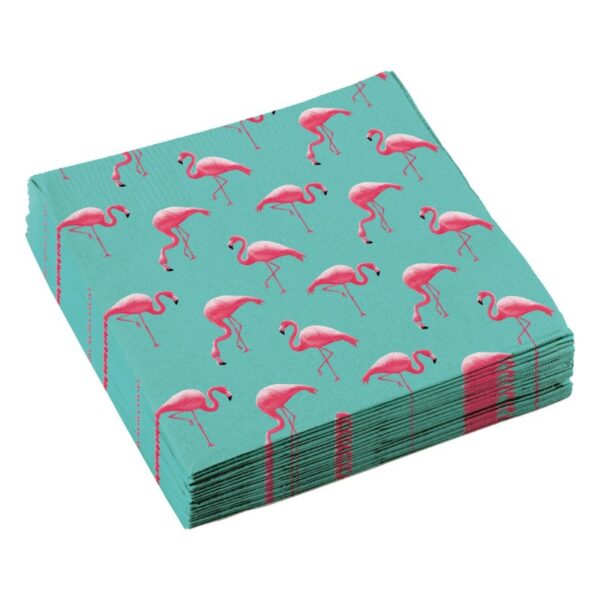 20 serviettes en papier flamant rose 33 x 33 cm