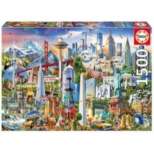 Puzzle 1500 peças Educa -Simbolos da America do Norte