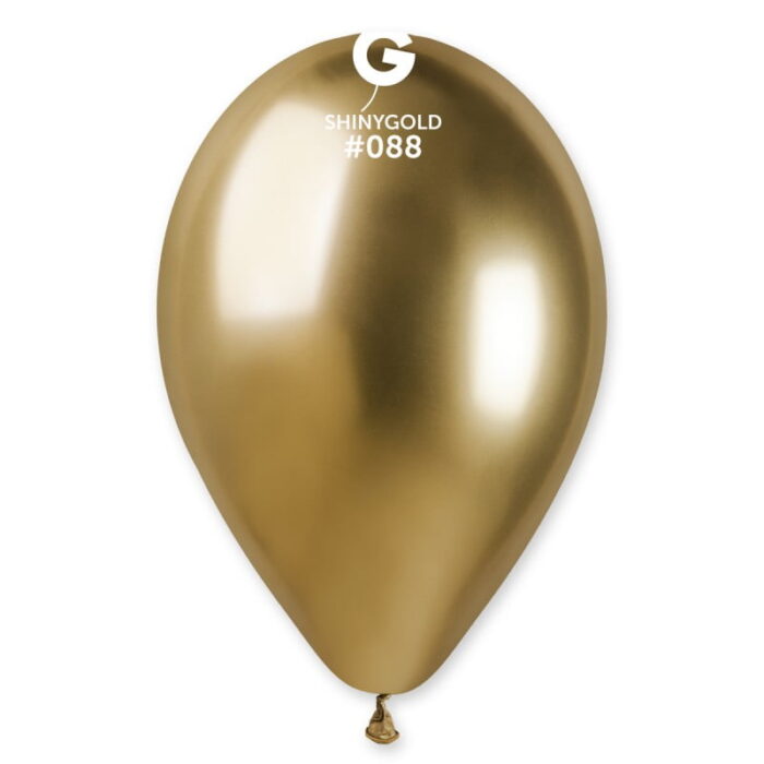 Balão Cromado De 30Cm Dourado Shinny - 8 Unidades