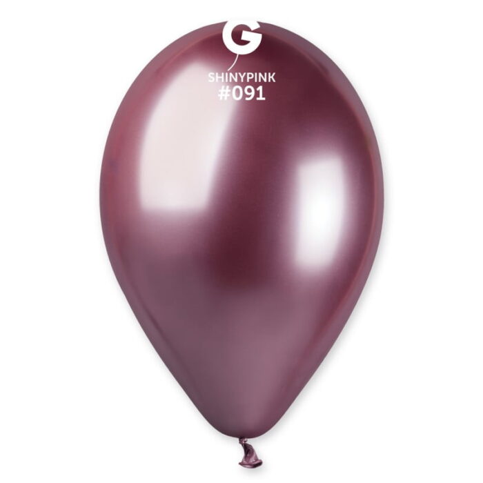Balão Cromado De 30Cm Rosa Shinny - 8 Unidades