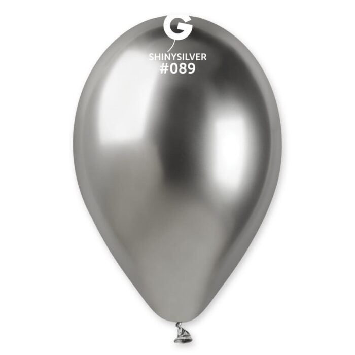 Balão Cromado De 30Cm Prateado Shinny - 8 Unidades