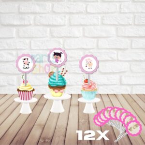 Mini Toppers para festa de Pequena lola