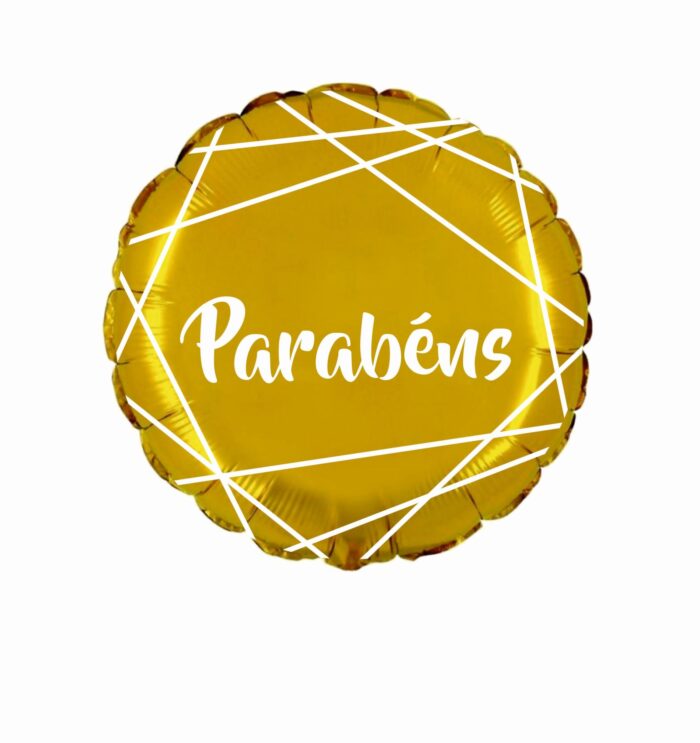 Balão Foil Parabéns - Ouro E Branco