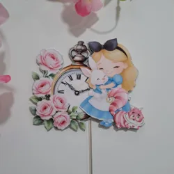 Topo de bolo Alice no País das Maravilhas
