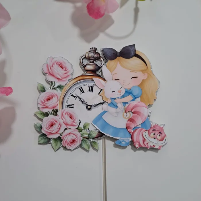 Topo de bolo Alice no País das Maravilhas