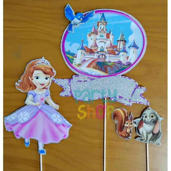 Topper Topo Bolo Personalizado C/nome Idade Princesas Disney