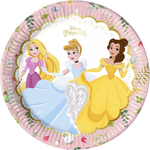 true princess premium 23cm round paper plates mertallic