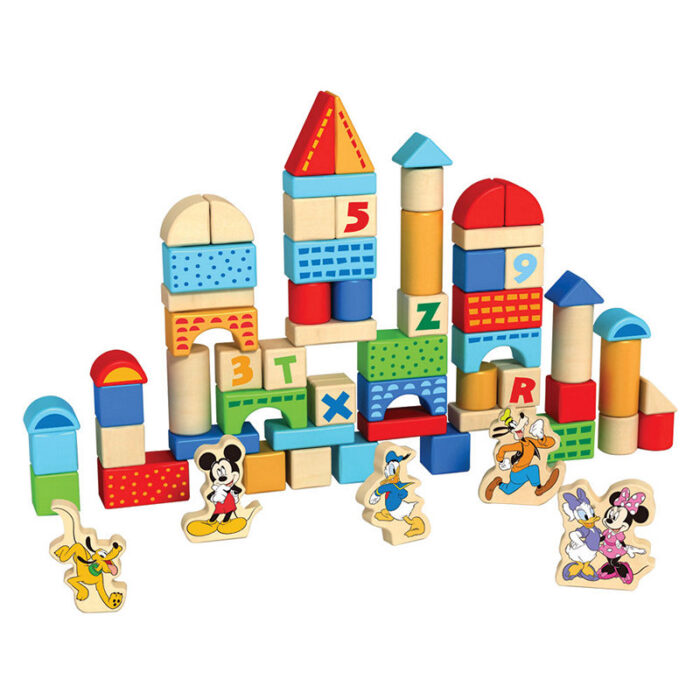 Blocos Madeira 100 Pcs Disney