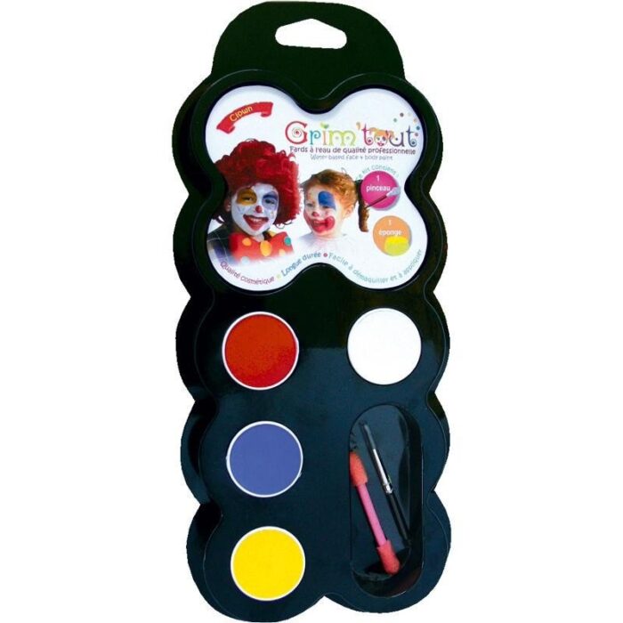 kit maquillage 4 couleurs clown grim tout