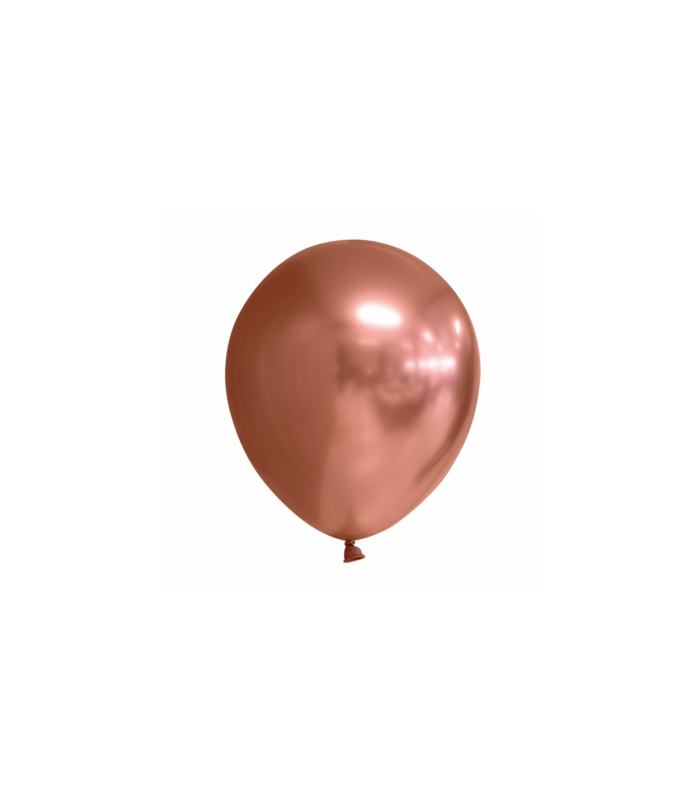 Balão Cromado De 30Cm Rosa Dourado - 8 Unidades