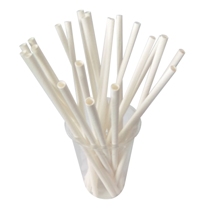 6mm Small Paper Straws White