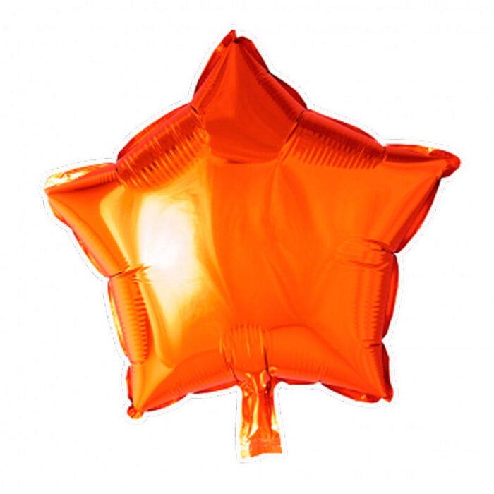 foilballoon star 18 orange singlepacked