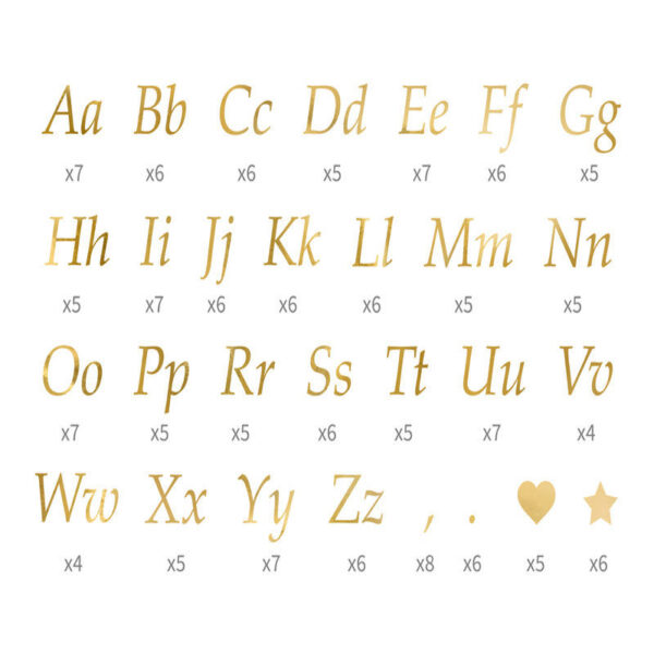 letras douradas autocolantes para baloes 2