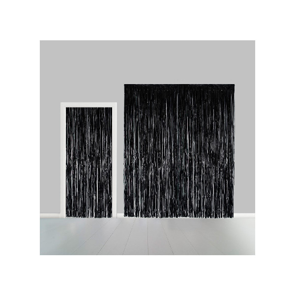 cortina decorativa para fiestas 100x240cm negra