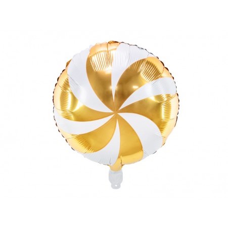 globo foil caramelo oro y blanco 35 cm