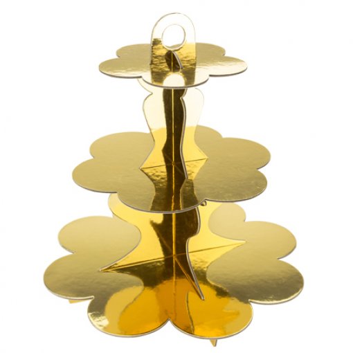Expositor Para Cupcakes Dourado metalizado
