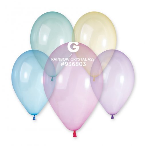 Balões Sortidos RAINBOW CRYSTAL de 13'' - G120 GEMAR