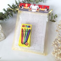 Lápis de cera com puzzle para pintar