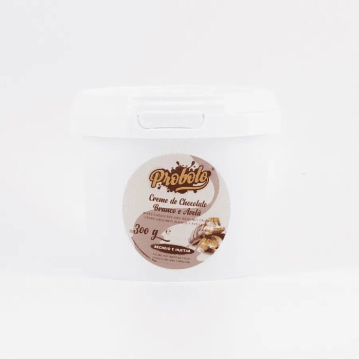 Creme de Chocolate Branco e Avelã  – Recheio e Injetar 300gr