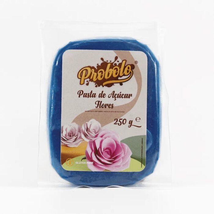 Pasta de Açúcar Flores Azul – 250gr