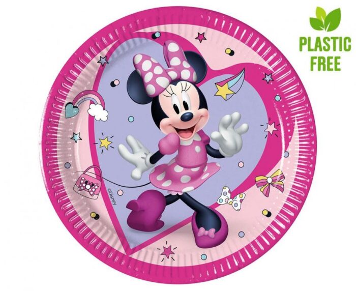 Pratos de papel Minnie Junior, próxima geração 20cm, 8 peças (sem plástico)