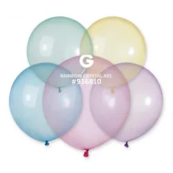 25 Balões Sortidos Crystal de 48 cm GEMAR