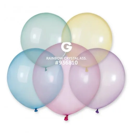 25 Balões Sortidos Crystal de 48 cm GEMAR