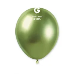 Balões Verde Kiwi pequenos Cromados de 13 cm GEMAR