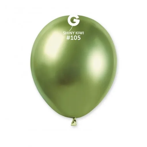 Balões Verde Kiwi pequenos Cromados de 13 cm GEMAR