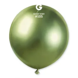 Balões Verde Kiwi Cromados de 48 cm GEMAR