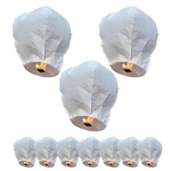10 Balões De São João 75Cm Branco