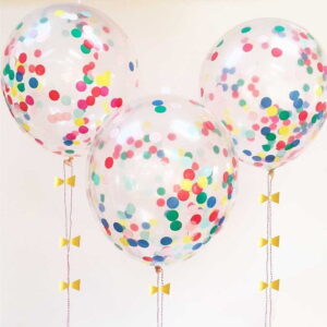 Balões com confettis